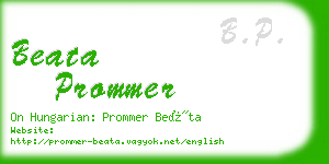 beata prommer business card